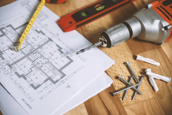 Construction planning and blueprints